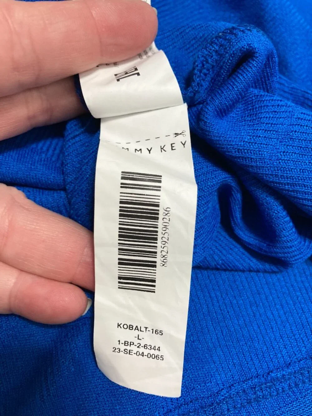 Jimmy Key Knit Pullover Mini Dress Sleeveless Kobalt Blue Minimalist Size L - Picture 8 of 11